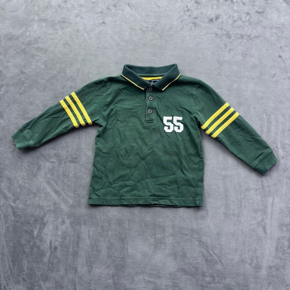 Timber Clothing Company Boys Green Long Sleeve Polo Shirt Varsity 55 Size 4